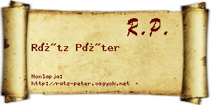 Rátz Péter névjegykártya