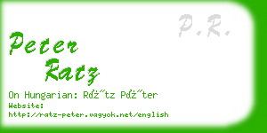 peter ratz business card